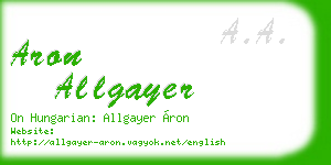 aron allgayer business card